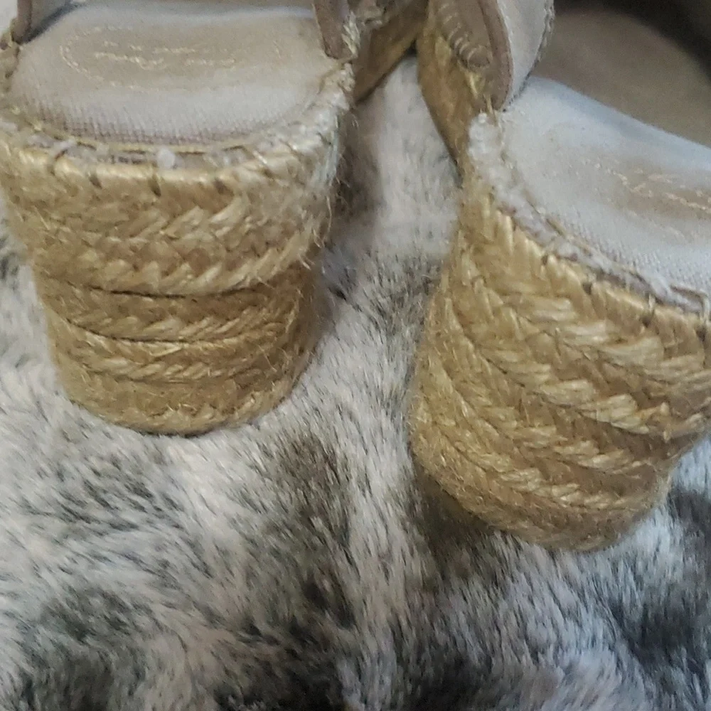 Toni Pons Origens Nuria Suede Espadrilles Elastic Straps Beige Sz 39